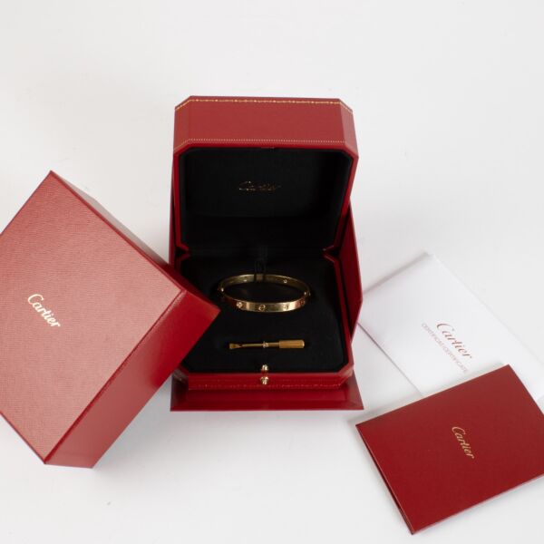 Cartier Yellow Gold LOVE Bracelet 4 Diamonds - size 18