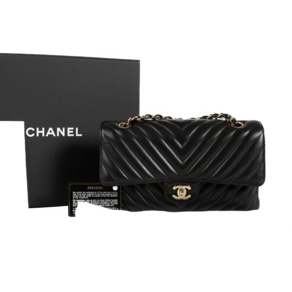 Chanel Black Chevron Medium Classic 11.12 bag