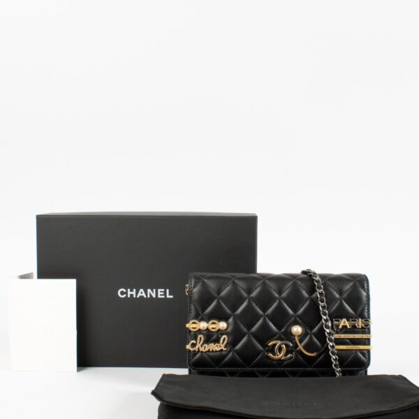Chanel Black Coco Clips Wallet On Chain