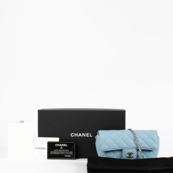 Chanel Baby Blue Glasses Case On A Chain
