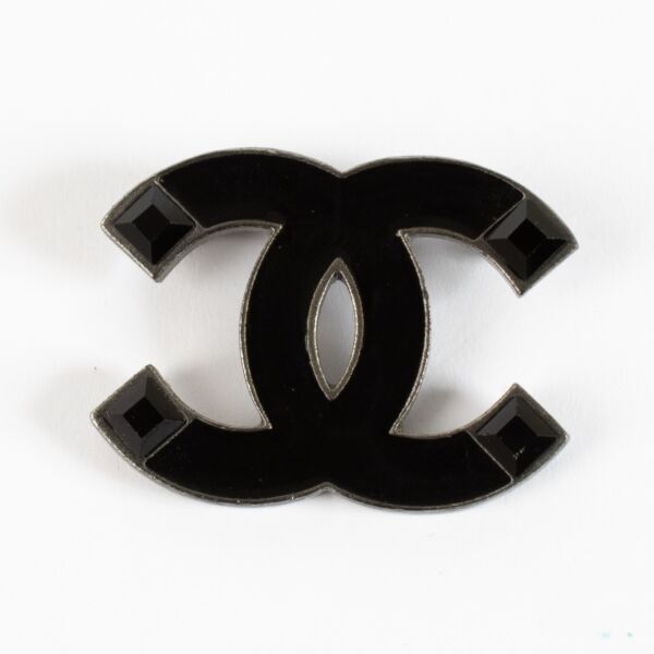 authentic preloved Chanel 08P Black CC Brooch on Labellov.com