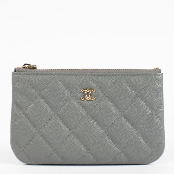 shop 100% authentic second hand Chanel Grey Caviar Small Ocase Pouch on Labellov.com
