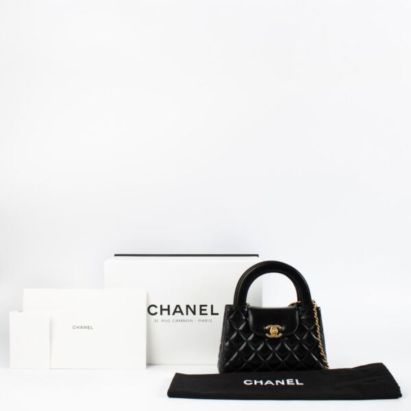 Chanel Black Lambskin Kelly Nano Mini Shopping Bag