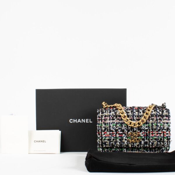 Chanel Tweed Sequin Chanel 19 Wallet On Chain