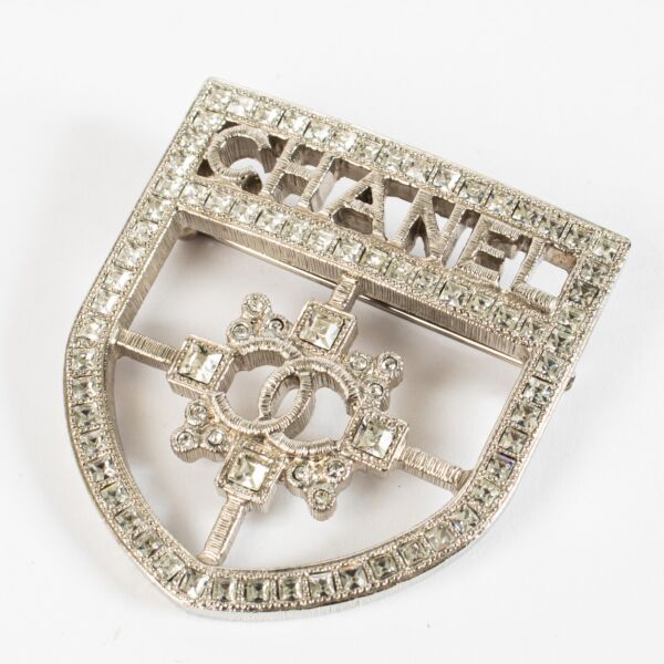 Authentic pre-loved Chanel Shield Crystal Brooch 16V on Labellov.com