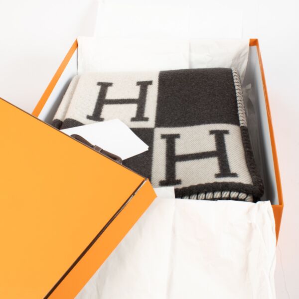 Hermès Avalon "Gris Fonce" Throw Blanket