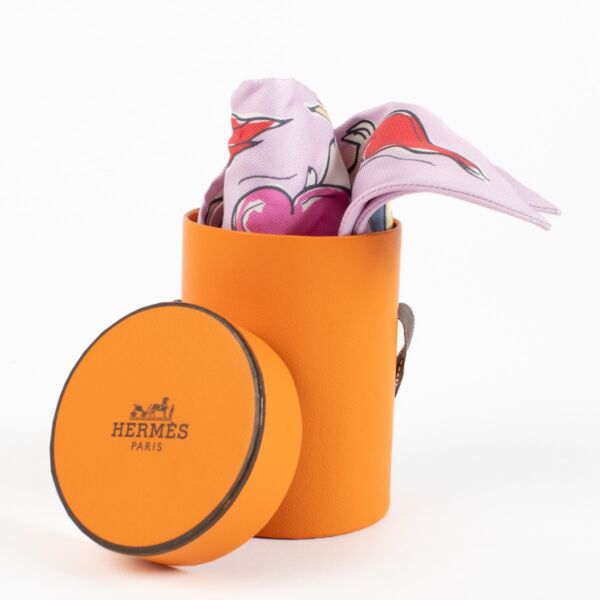 Hermès Mille et Un Lapins Pink Twilly Scarf