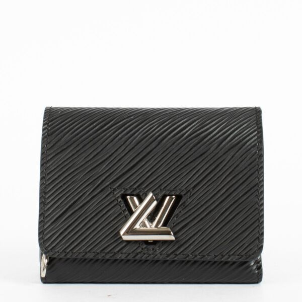 authentic preloved Louis Vuitton Twist Compact Wallet in Black Epi Leather on Labellov.com