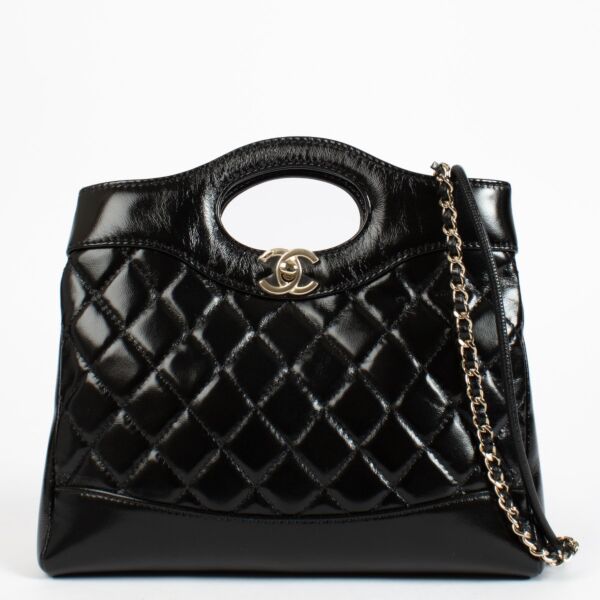 Chanel Black Shiny Lambskin Chanel 31 Mini Shopping Bag