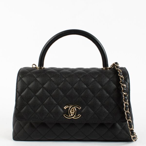 Chanel Black Caviar Medium Coco Handle Bag