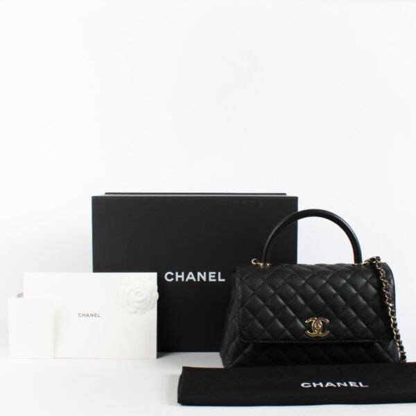 Chanel Black Caviar Medium Coco Handle Bag