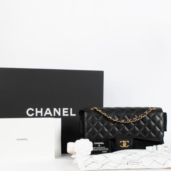 Chanel Black Caviar Large / Jumbo Classic Bag
