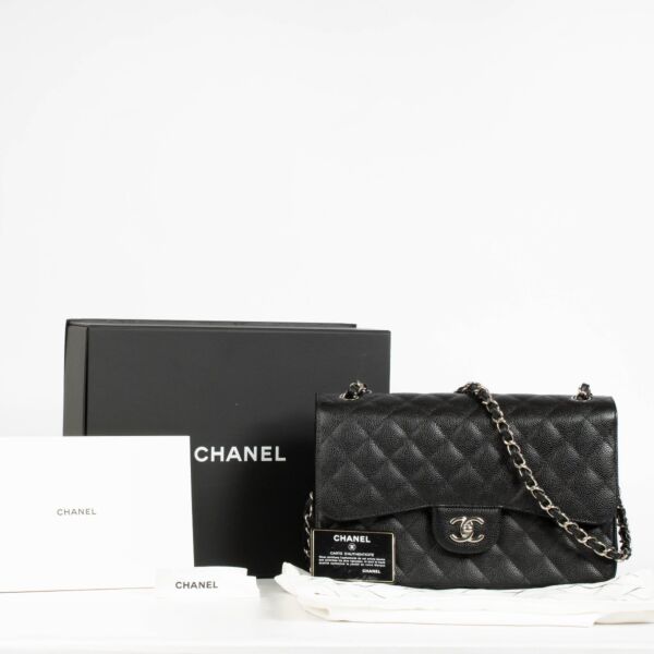 Chanel Classic Large/Jumbo Black Caviar Flap Bag 