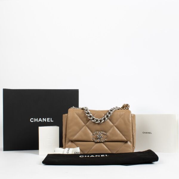 Chanel Dark Beige Medium Chanel 19 Bag