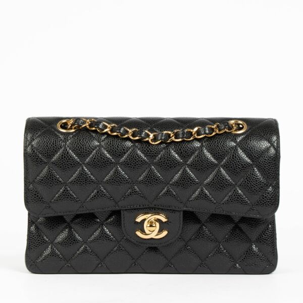 Chanel Black Caviar Small Classic Handbag