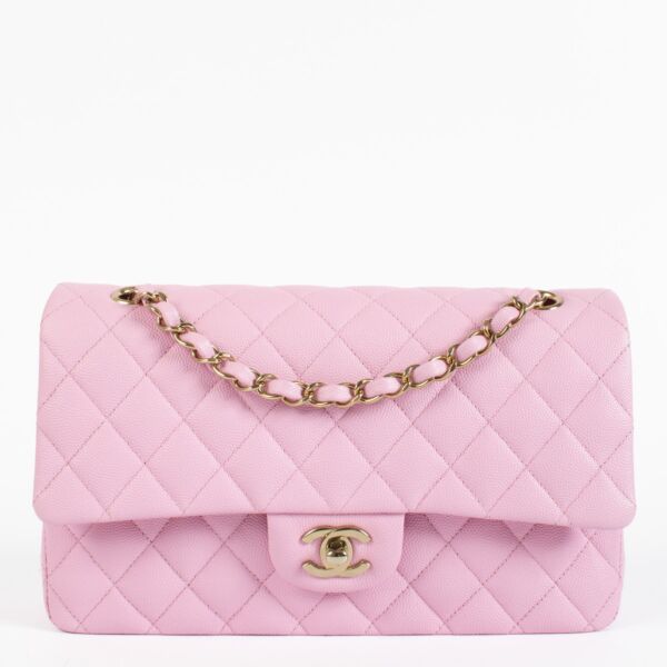 Authentic preloved Chanel Pink Caviar Medium Classic Flap Bag on Labellov.com