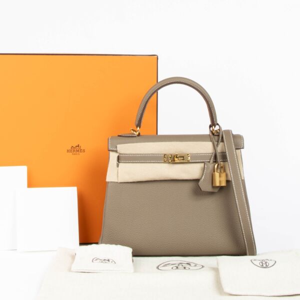 Hermès Kelly 25 Etoupe Togo GHW