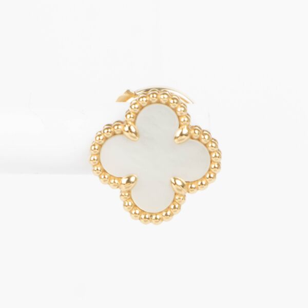 Shop this authentic Van Cleef & Arpels Sweet Alhambra Mother Of Pearl 18K Yellow Gold Earrings pre-loved on Labellov.com 
