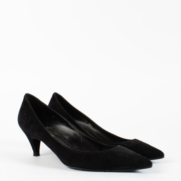 Saint Laurent Black Suede Pumps - size 38