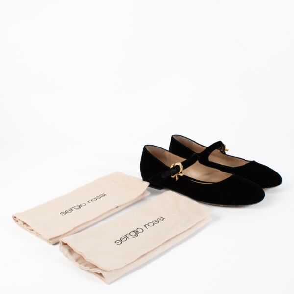 Gianvito Rossi Black Velvet Mary Ballerinas