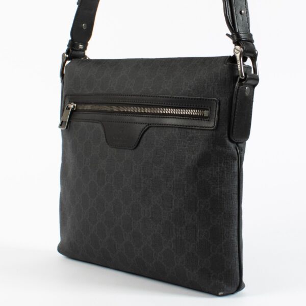 Gucci Black GG Supreme Messenger Bag