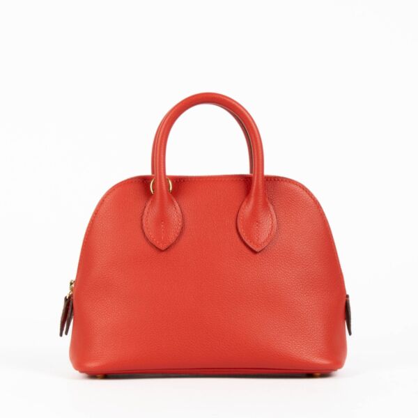 Hermès Bolide 1923 Mini Rouge Radieux Evercolor GHW