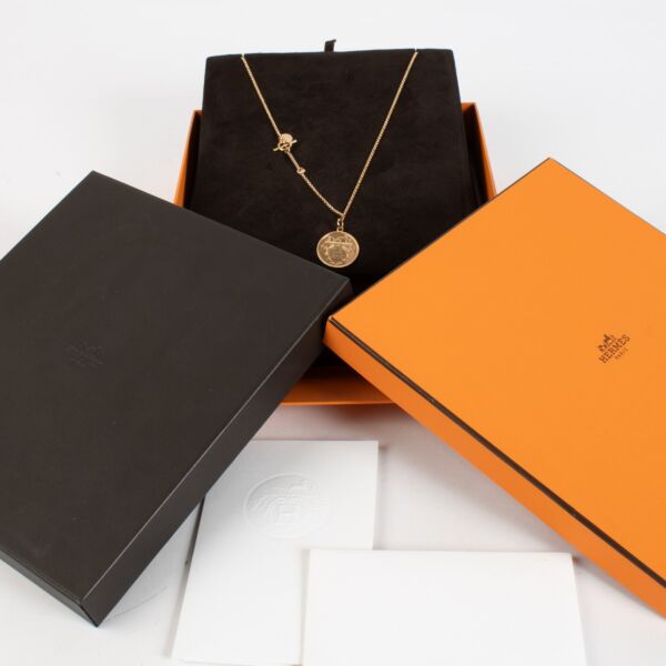 Hermès Rose Gold Ex-Libris Necklace Medium Model