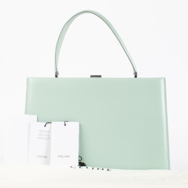 Céline Mint Green Box Calfskin Medium Clasp Bag