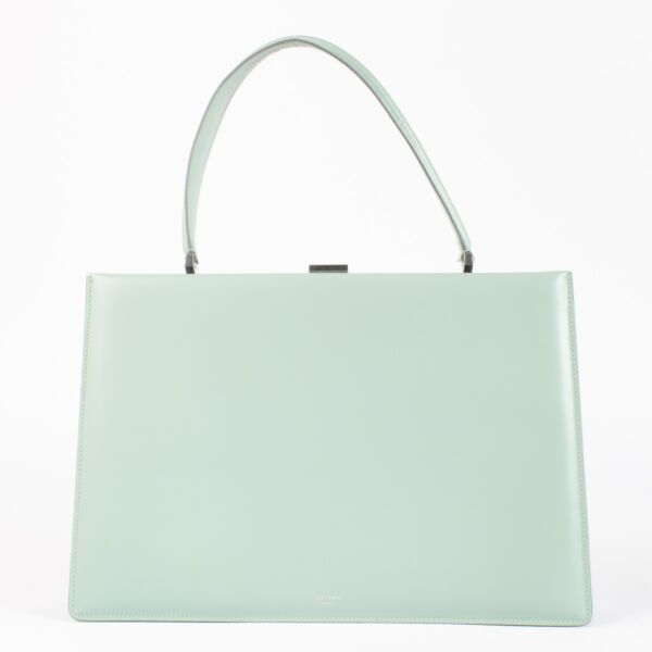 Celine Mint Green Box Calfskin Medium Clasp Bag