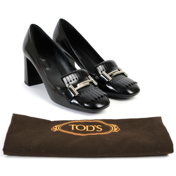 Tods Black Loafer Pumps - size 38.5