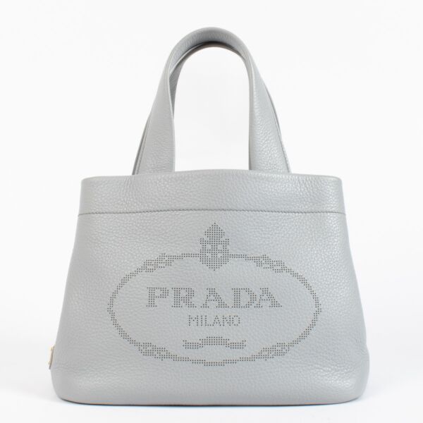 Authentic pre-loved Prada Small Tote Grey/Lila on Labellov.com