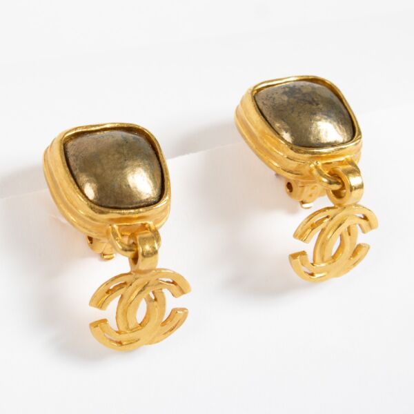 Chanel All Gold 97A Clip Earrings