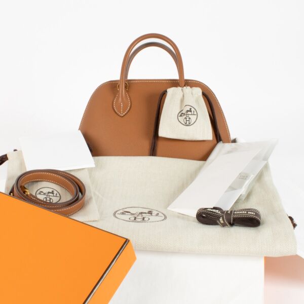 Hermès Bolide 1923 25 Gold Evercolor GHW