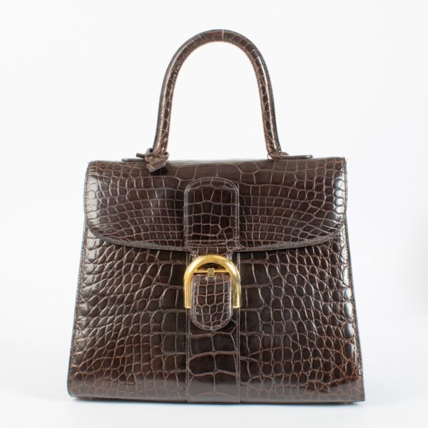 Delvaux Brown Shiny Alligator Brillant MM