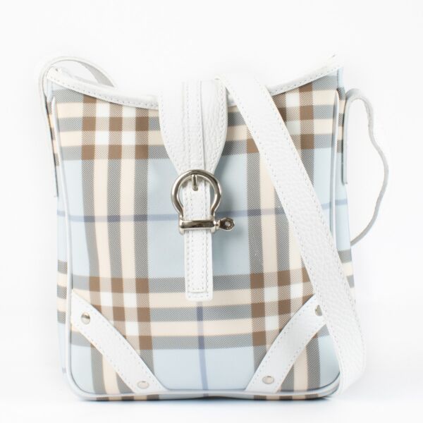 Authentic preloved Burberry Light Blue Check Bag on Labellov.com