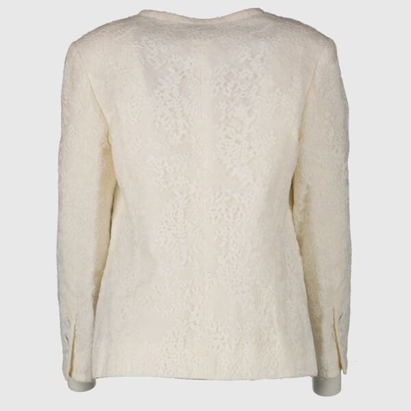 Chanel 21C White Lace Jacket - Size FR38