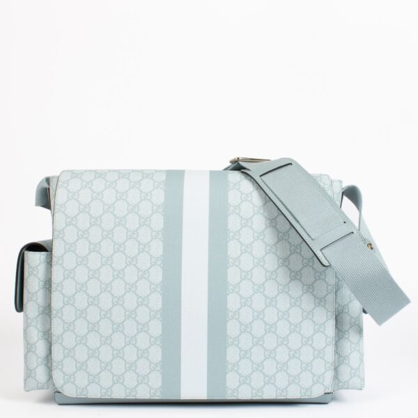 Gucci Dusty Blue Ophidia GG Diaper Bag