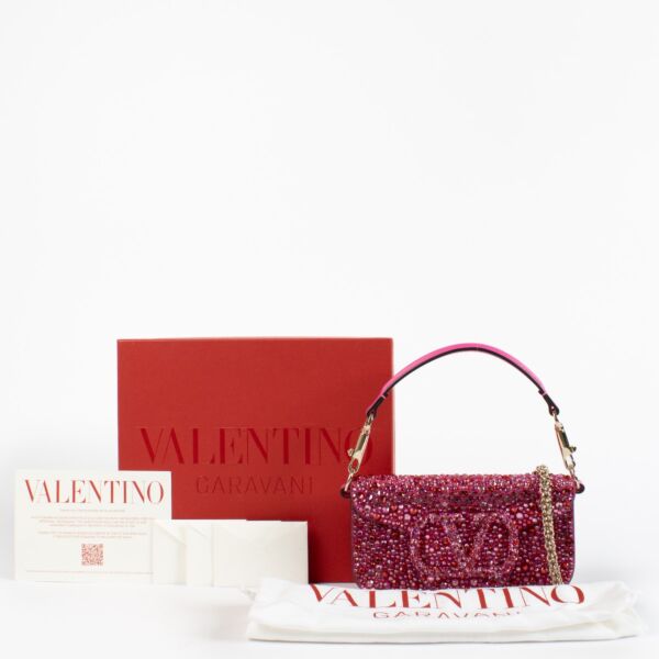 Valentino Garavani Pink Crystal Small Loco Bag