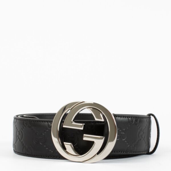 Gucci Black Logo Belt - size 115