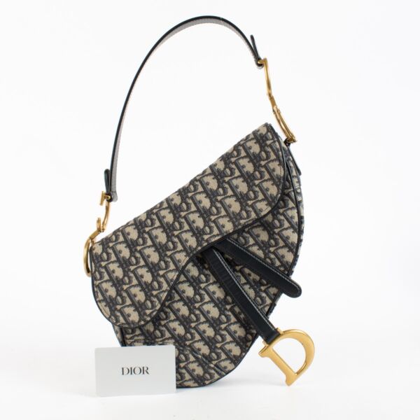 Christian Dior Blue Oblique Saddle Bag