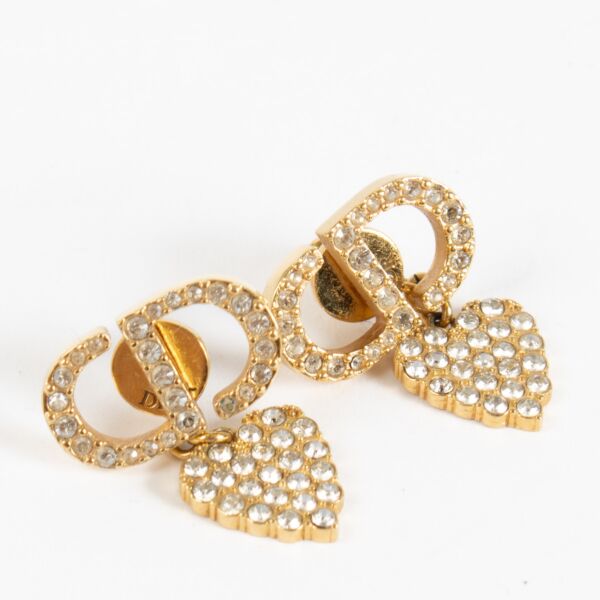 Christian Dior Gold Heart Earrings