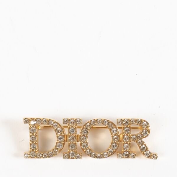 Christian Dior Gold Crystal Dio(r)evolution Brooch