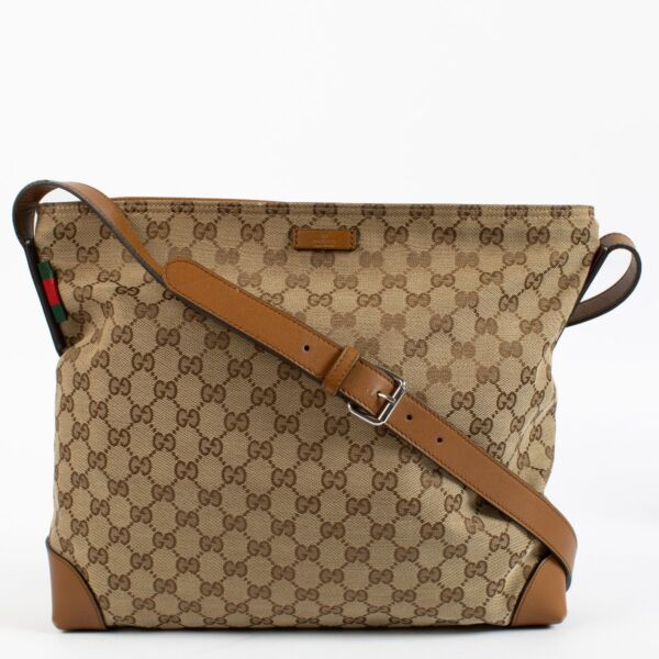 Authentic pre-loved Gucci Canvas GG Monogram Messenger Bag on Labellov.com