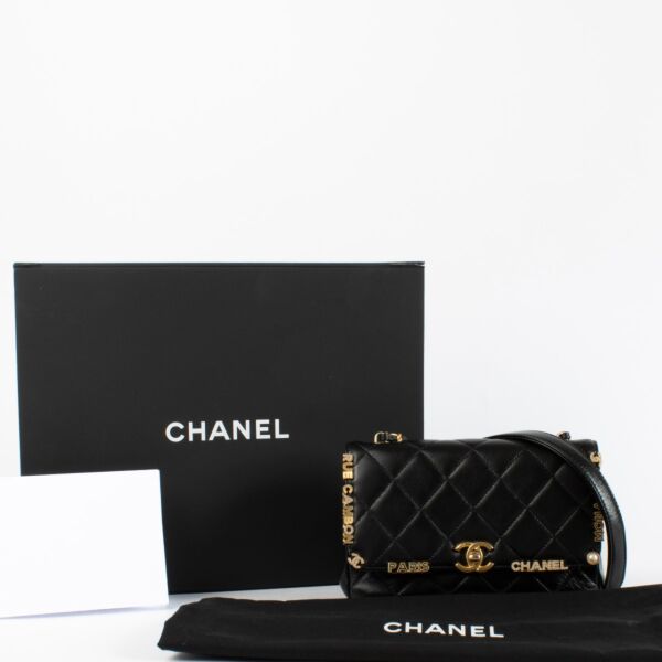 Chanel 23C Black Lambskin Monaco Mini Flap Bag