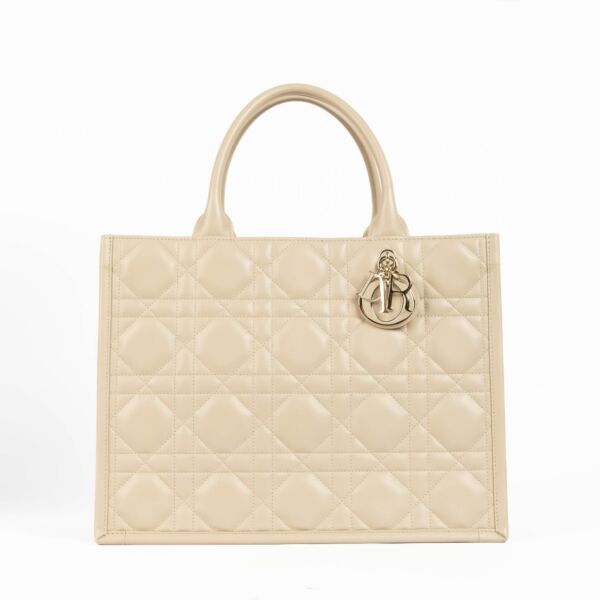 Christian Dior Book Tote sand embroidered canvas handbag, luxury designer tote with Dior logo pattern, neutral structured everyday bag for travel and city use