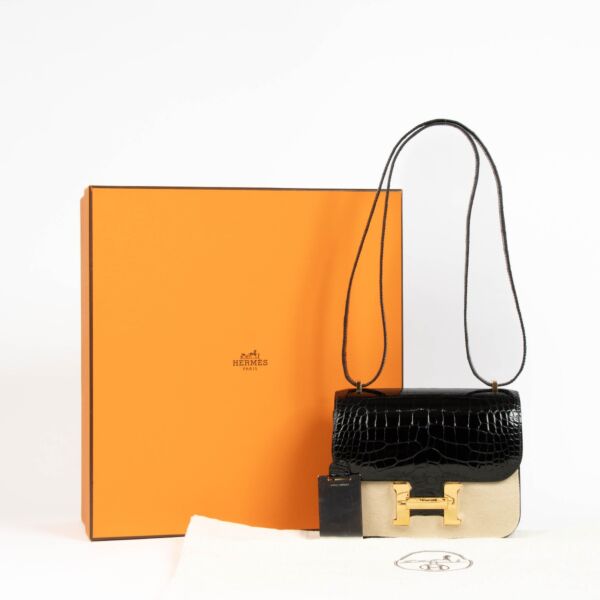 Hermès Constance Mini Black Shiny Alligator GHW