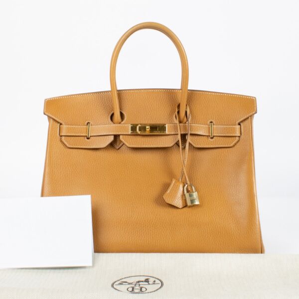 Hermès Birkin 35 Vintage Naturel Sable Ardennes GHW