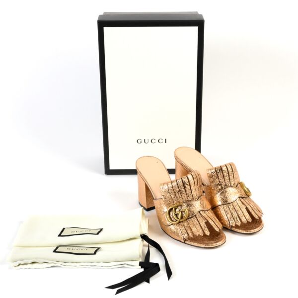 Gucci Rose Gold Marmont Pumps - Size 38