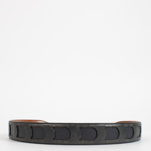 Delvaux Vintage Dark Blue Leather Belt - Size 75 