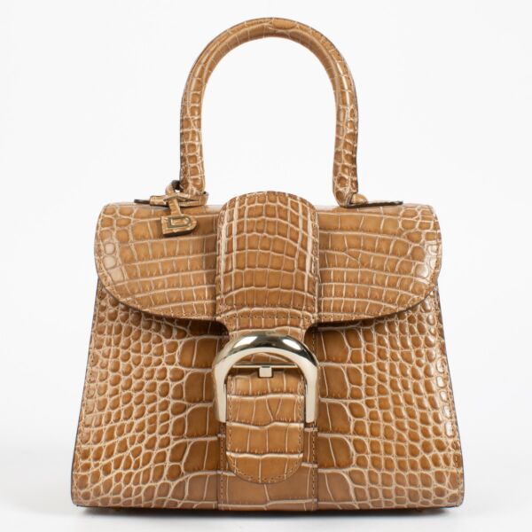 Delvaux Camel Mat Alligator Brillant Mini Bag